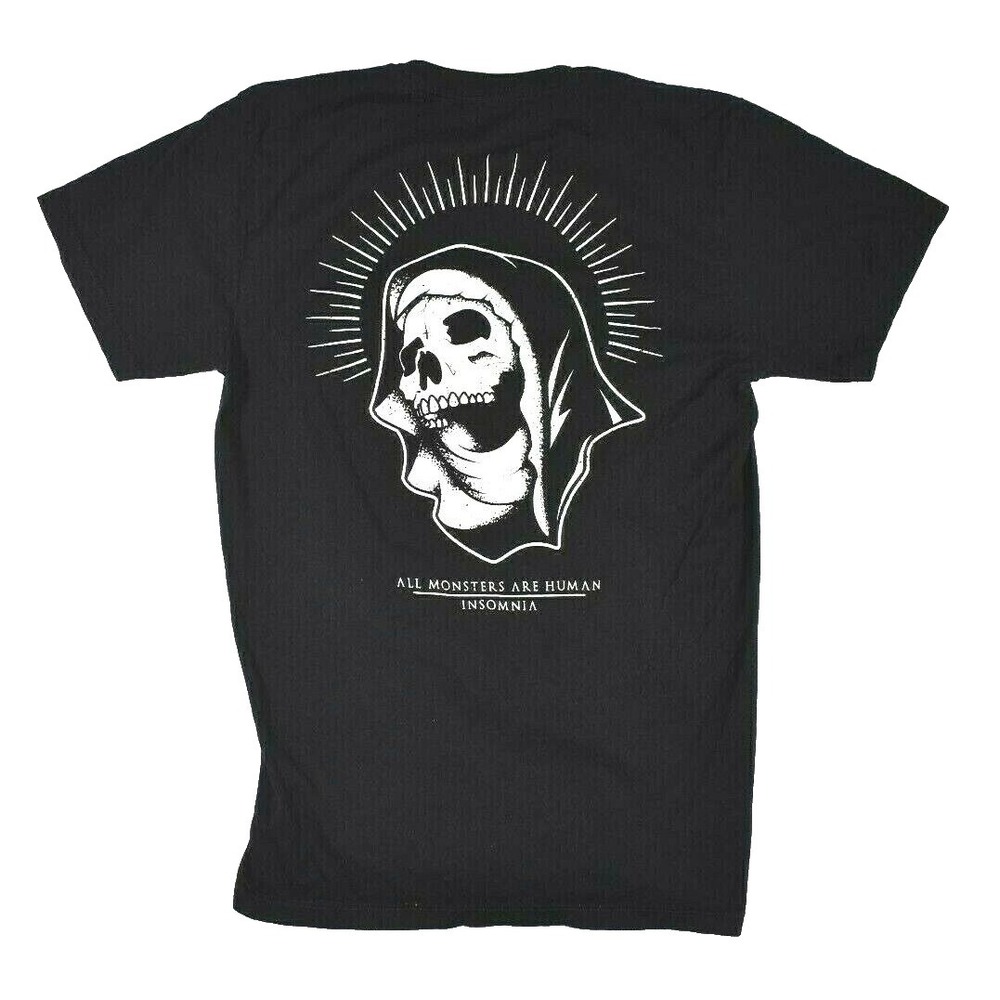 Insomnia T-Shirt Women's Small Black All Monsters Are Human Graphic Tee Cotton